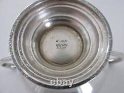 Vintage Alvin Sterling Silver Creamer and Sugar Bowl Set (S209)