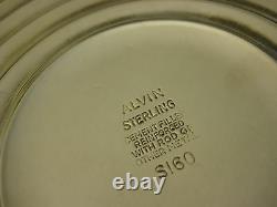 Vintage Alvin Sterling Silver & Glass Compote With Ruffled Rim, 6 T X 7 1/2 D