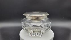 Vintage Alvin Sterling Silver Lid Vanity Powder Glass Jar