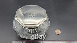 Vintage Alvin Sterling Silver Lid Vanity Powder Glass Jar