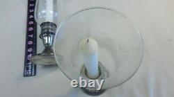 Vintage Alvin Sterling Silver S217 Weighted Candle Holder With Etched Glass