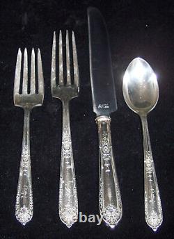 Vintage/Antique ALVIN Della Robbia 4-piece Place Setting Sterling w Monogram