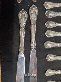 Vintage Chateau Rose Alvin Sterling Silver Flatware Set, 24 pcs