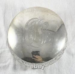 Vintage Large ALVIN Sterling Silver Cut Crystal Boudoir Dresser Jar