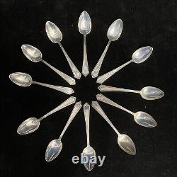 Vintage Lot Of 12 Sterling Alvin 4 Espresso Chocolate Dessert Spoons Coffee JB7