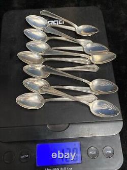 Vintage Lot Of 12 Sterling Alvin Espresso Chocolate Dessert Spoons Coffee JB7