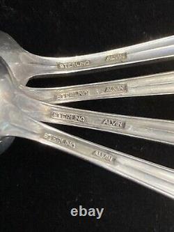 Vintage Lot Of 12 Sterling Alvin Espresso Chocolate Dessert Spoons Coffee JB7