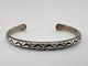 Vintage Navajo Alvin Toadacheene Sterling Silver Hand Stamped Cuff Bracelet