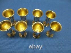 Vintage Set Of Eight Alvin Sterling Sliver Cordial Cups