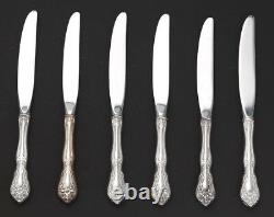 Vintage Set of 6 Alvin Sterling Silver Dinner Knifes Chateau Rose No Monogram