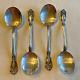 Vintage Sterling Alvin Chateau Rose Round Soup Spoons 6.25 Set Of 4 No Mono