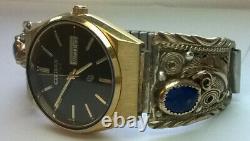 Vintage Sterling Silver 12k Gold Filled Alvin Yazzie Navajo Wristwatch Lugs Tips