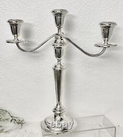 Vintage Sterling Silver Candelabra by Alvin 3 Arm Taper Candlestick Silver