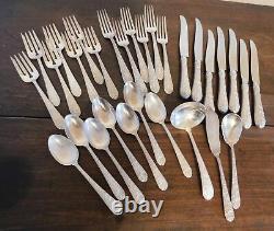 Vintage Sterling Silver Flatware ALVIN / GORHAM BRIDAL BOUQUET 30 Piece Set