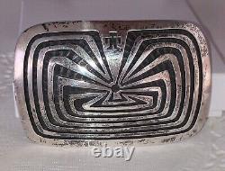 Vintage Sterling Silver Man In Maze Belt Buckle Alvin Sosolda Native American