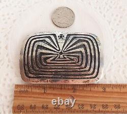 Vintage Sterling Silver Man In Maze Belt Buckle Alvin Sosolda Native American