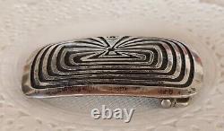 Vintage Sterling Silver Man In Maze Belt Buckle Alvin Sosolda Native American