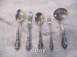 Vivaldi Alvin Sterling Silver Flatware 5pc Hostess Set- Ladle/lemon/sugar/butter