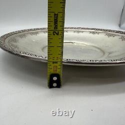 Vtg Alvin Sterling Silver 9.5 in Plate Shallow Bowl Round Floral Edge 238 grams