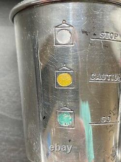 Vtg Alvin Sterling Silver Stoplight Jigger Shot Glass Go Caution Stop S275