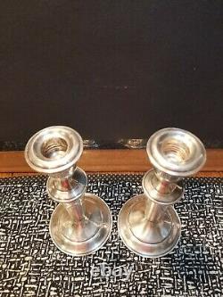 Vtg Pair Alvin #S237 Sterling Silver Candlesticks 8 687g (Wtd)