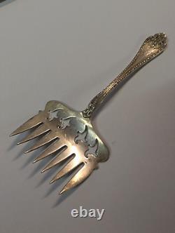 Wellington by ALVIN 1897 Sterling Silver SARDINE FORK 7 tines Monogram 4 1/8