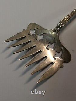 Wellington by ALVIN 1897 Sterling Silver SARDINE FORK 7 tines Monogram 4 1/8