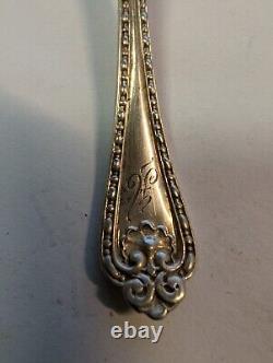 Wellington by ALVIN 1897 Sterling Silver SARDINE FORK 7 tines Monogram 4 1/8