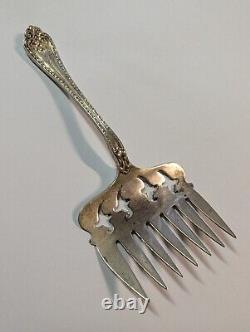 Wellington by ALVIN 1897 Sterling Silver SARDINE FORK 7 tines Monogram 4 1/8