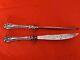Wellington By Alvin Sterling Silver Roast Carving Knife & Hone Fancy Nice