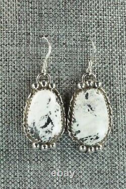 White Buffalo & Sterling Silver Necklace and Earrings Alvin Joe