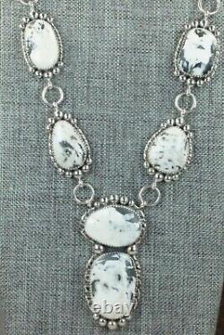 White Buffalo & Sterling Silver Necklace and Earrings Alvin Joe