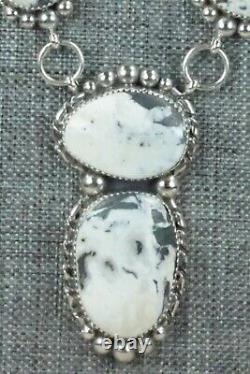 White Buffalo & Sterling Silver Necklace and Earrings Alvin Joe
