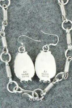 White Buffalo & Sterling Silver Necklace and Earrings Alvin Joe