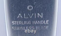 12 Alvin Vivaldi Pattern Argent Sterling & Inox Couteaux De Dîner
