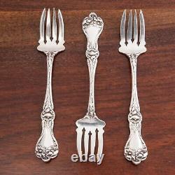 3 Fourchettes en argent sterling Alvin Art Nouveau pour terrapin Majestic 1900 sans monogramme