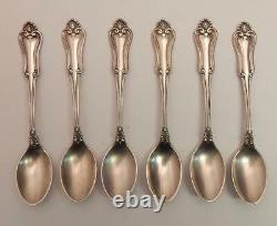 6 Antique Alvin Sterling Argent Demitasse Spoons Habensack 1905 Suffolk Pattern
