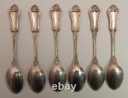 6 Antique Alvin Sterling Argent Demitasse Spoons Habensack 1905 Suffolk Pattern