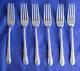 6 Fourchettes De Dîner Alvin Chased Romantique En Argent Sterling 1933 Sans Monogramme 7,8 Pouces 328 Grammes