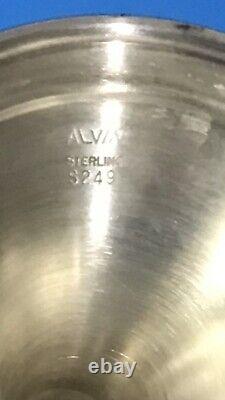 ALVIN Argent Sterling S249 Ensemble de deux verres simples Vintage de 6 1/2 pouces de hauteur