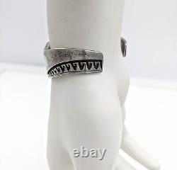 ALVIN VANDEVER Bracelet manchette Navajo Kokopelli en argent sterling estampillé