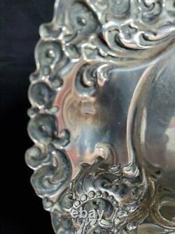 Alvin Art Nouveau Repousse Sterling 925 Silver Bowl Nut Bon De Cuisson #464 Dent Minuscule