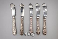 Alvin Bridal Bouquet Sterling Silver Butter Spreader Knives 6 Ensemble De 5