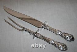 Alvin Chateau Rose Argent Sterling Stainless Large 2 Pc Roast Carving Set #2672