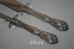 Alvin Chateau Rose Argent Sterling Stainless Large 2 Pc Roast Carving Set #2672
