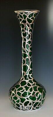 Alvin Co. Sterling Silver Overlay 14 Vase Excellent État Vers 1898 1911