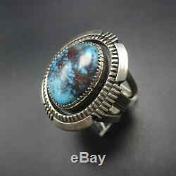 Alvin Joe Navajo Argent Sterling Taille Énorme Ring Bisbee Turquoise 12.5 Wide Band