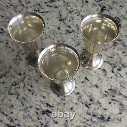 Alvin Lullaby Solid Sterling Silver Goblets Wine Water Cups Ensemble De 3, S250