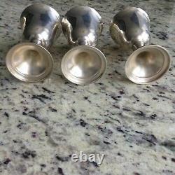 Alvin Lullaby Solid Sterling Silver Goblets Wine Water Cups Ensemble De 3, S250