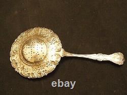 Alvin Sterling Argent Tea Strainer Art Déco 1920 Scrolls & Motif Floral